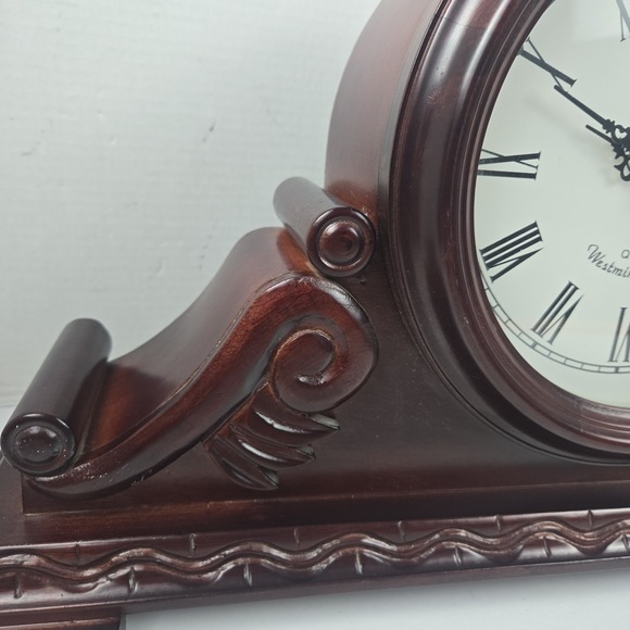 Daniel Dakota Westminster Chime Clock | eBay Vtg Daniel Dakota Quartz Westminster Chime 22x11 Mantle Clock Faux Walnut Veneer